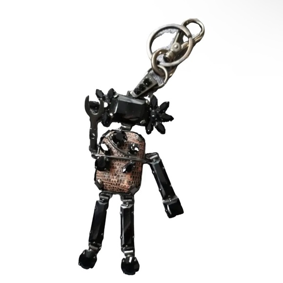 Prada Handbags - Prada Saffiano Leather and Crystal Robot Bag Charm